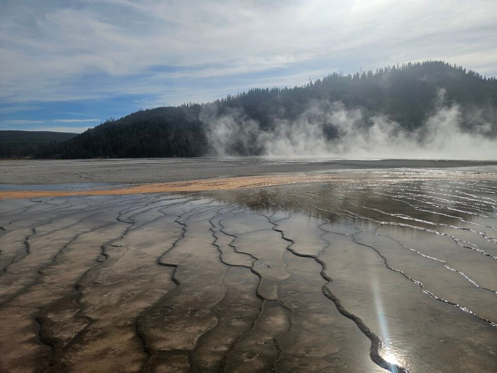 Mineral terraces of the Grand Prismatic Spring. 