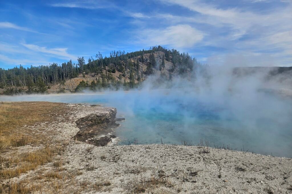 Blue waters of the Excelsior Geyser Crater. 